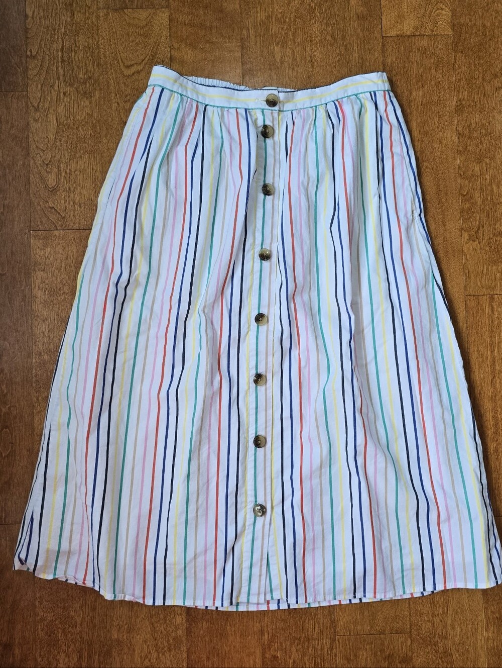 J. Crew midi rainbow striped skirt size Small